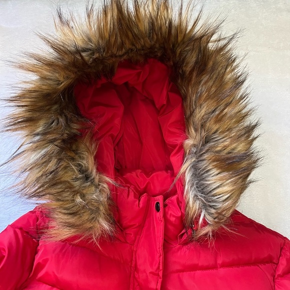 Madden Girl Red Puffer Jacket Faux Fur Hood XXL Juniors | Winter Cozy Chic - Picture 9 of 15